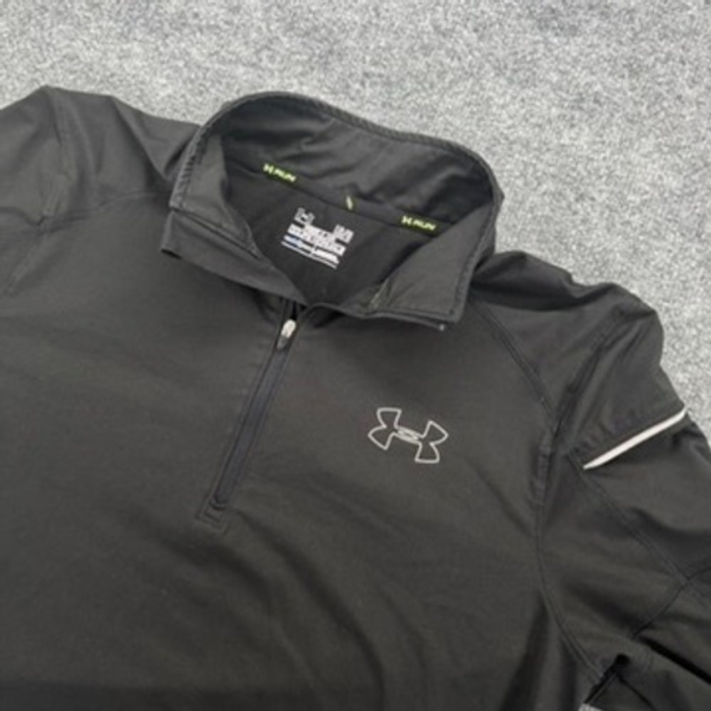 Under Armour Quarter Zip Pullover Large ColdGear Storm Running Regular Black